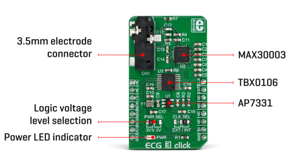 Mikroe MIKROE-3273 ECG 3 Click板